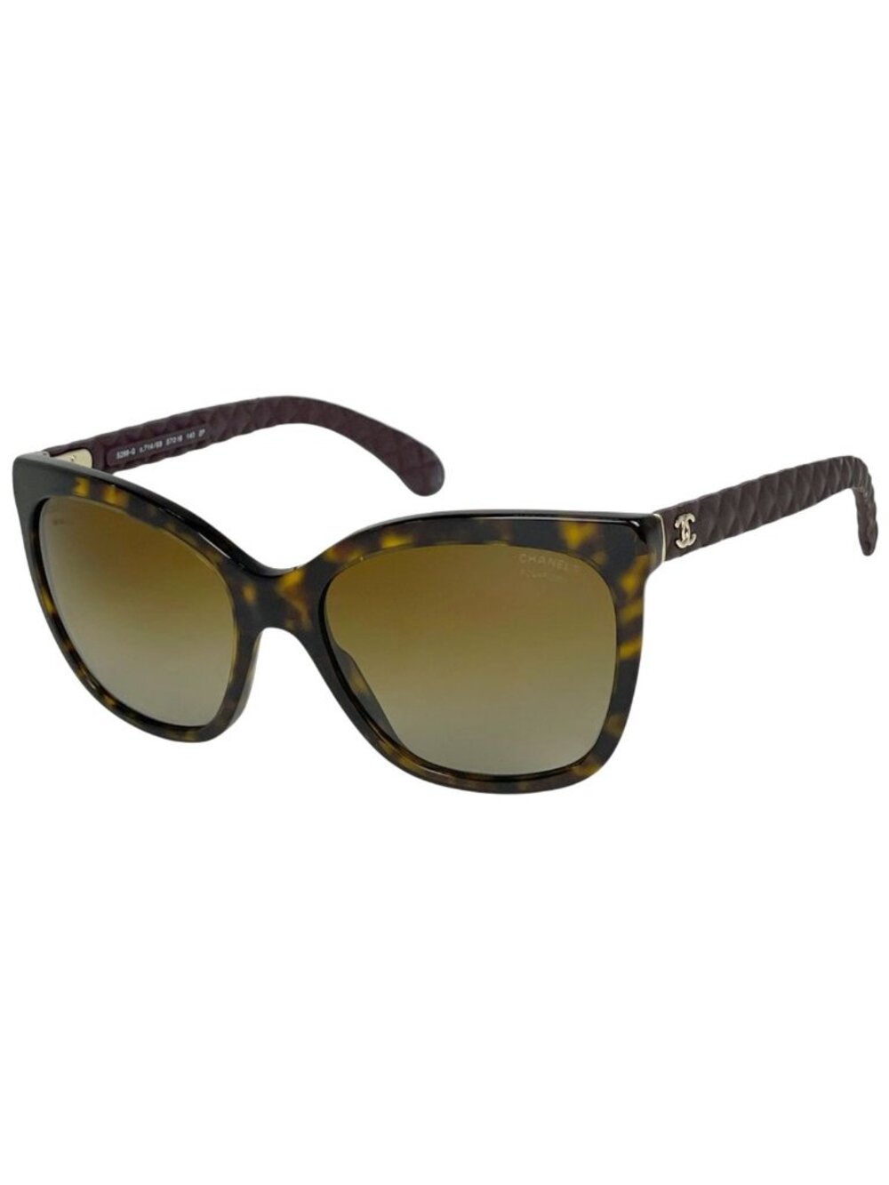 Chanel CC Logo Sunglasses Eyewear Demi Pattern Acetate Brown